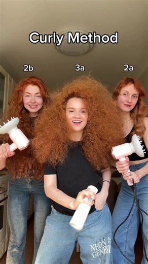 Testing the curly method on 2a, 2b, and 3a. ✨ We were SO curious how each would turn out – tbh, we're still shook. What's your type? Btw, just 30 minutes for a FULL blowout with my favorite tool @wavytalkofficial dryer. It has high airflow intelligent heat control and 4 precise temperature settings. 🔥 #wavytalk #wavytalkhair #wavytalkhairdryer
