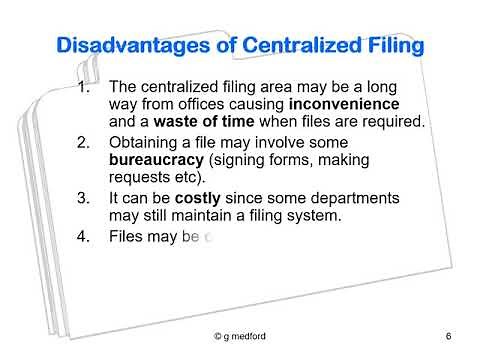 CENTRALIZED & DECENTRALIZED FILING