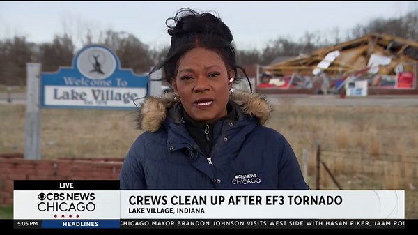 Crews clean up after EF3 tornado in Lake Village, Indiana