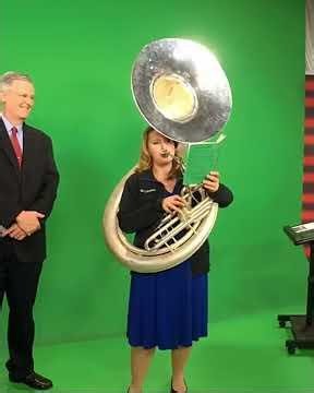 Meteorologist Christina Edwards Playing the Sousaphone