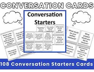 108 Conversation Starters Cards for Adults – Printable Discussion Game for Parties, Couples & Groups - Etsy