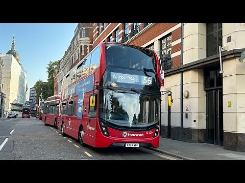 FULL ROUTE VISUAL|Stagecoach London Bus Route 56|Whipps Cross-St Barts Hospital|12429(YX67 VBF)