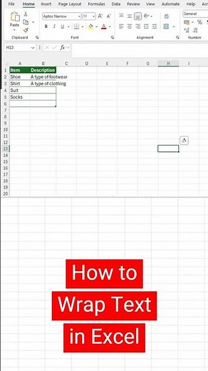 How to Wrap Text in Excel #excel #exceltutorial #wraptext
