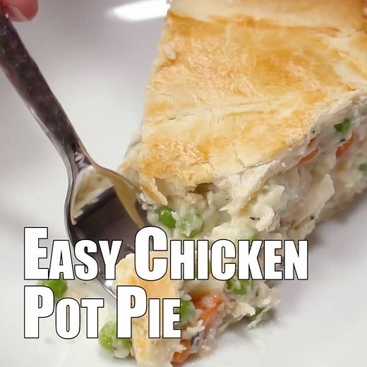 Easy Chicken Pot Pie with 2 layers of crust. Everyone who tries this recipe loves it! Full Recipe: https://spicysouthernkitchen.com/easy-chicken-pot-pie/ | Spicy Southern Kitchen