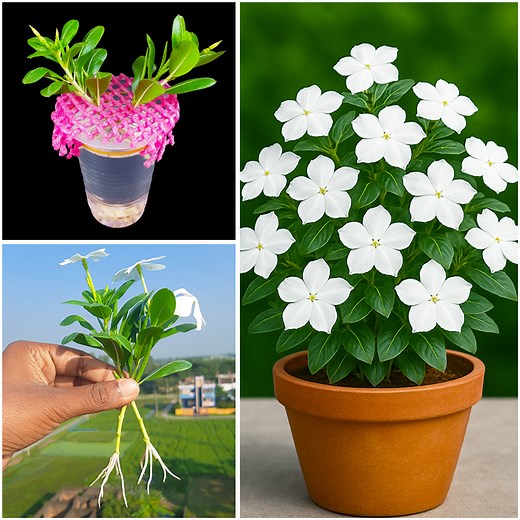 5.9K views · 45 reactions | Unique water propagation for growing periwinkle flower plant | 100% success method | DIY IndoorGarden | Facebook