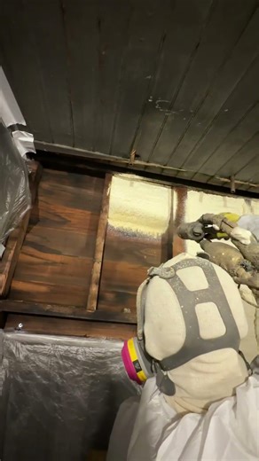 Applying closed cell spray foam