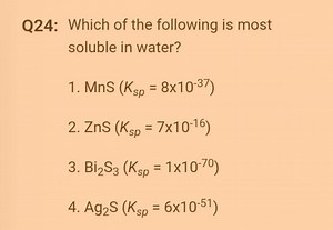 Q24: Which of the following is most soluble in water?\operator... | Filo