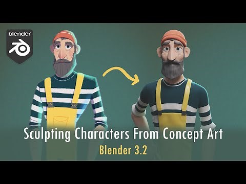 Sculpting a Character Head from Concept Art (Blender 3.2 Tutorial)