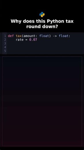 Why does this Python tax round down? #pythonapi