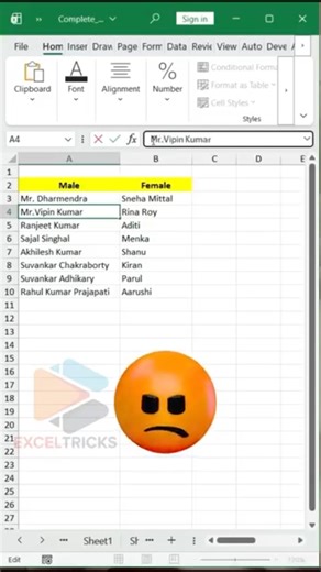How to add Mr. and Mrs. in Excel in SECONDS #shorts #exceltricks #excelhacks #microsoftexcel