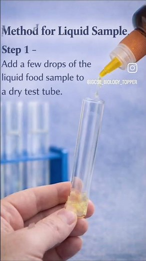 Ethanol emulsion test for Fats / lipids IGCSE biology