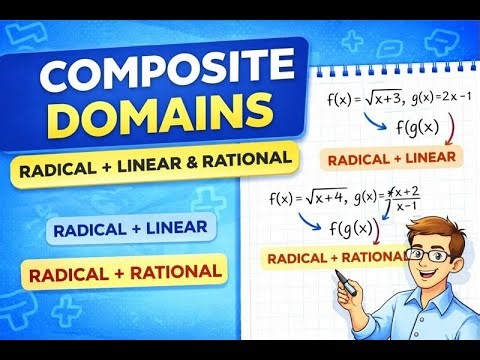 Domain of Composite Functions (Radical ∘ Linear Examples)
