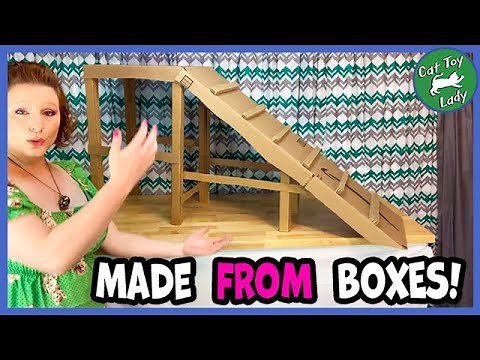 DIY Cardboard Cat Ramp Made From Amazon Box, Great For Senior And Handicap Cats