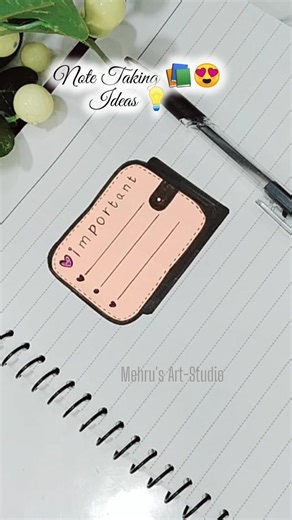 How to take Creative notes?🤔😍#diy #foryou #craft #art #youtubeshorts #shorts #stickynotes #study