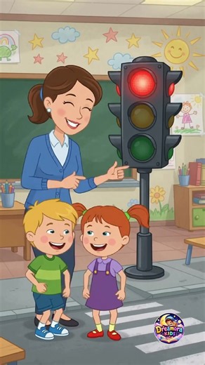 🚦 Learn Traffic Lights for Kids | Red Means Stop 🛑 Green Means Go 🟢 | 2D Animation