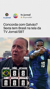 Galvão Bueno revelou sua projeção para a Copa do Mundo de 2026 e até apontou quem estará na final. Você concorda, torcedor? 📺Sexta tem BRASIL X HAITI na tela da TV Jornal/SBT, a partir das 21h30. 🎥: Reprodução/@galvaobueno 📸: Rafael Ribeiro/CBF *oh *digital *digital #digital