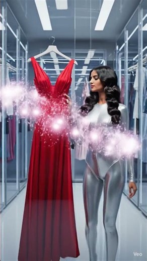 Future AI Wardrobe – Girl Selecting Dress from Digital Closet | Fashion Transformation