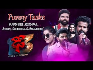 Sudigali Sudheer, Rashmi, Hyper Aadi, Deepika Pilli & Pradeep | Funny Tasks Dhee 13 | ETV Telugu