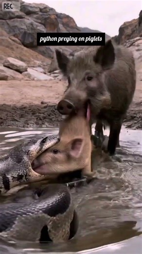 python preying on piglets#feed shorts