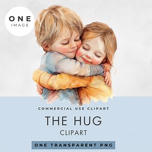 Kids Hugging Clipart, SINGLE IMAGE, Commercial License, Transparent PNG, Watercolor, Girl Boy Children Hug, Child, Instant Download - Etsy