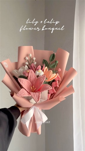 crochet flower bouquet 💐 #crochet #crochetflower