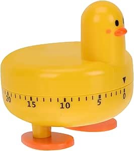 1PC 60 Duckling Timer Kids Mechanical Timer Electronic Countdown Timer Kitchen Timer Manual Kitchen Egg Timer Cow timers Digital Timer Clock Hourglass Cartoon abs Reminder Child