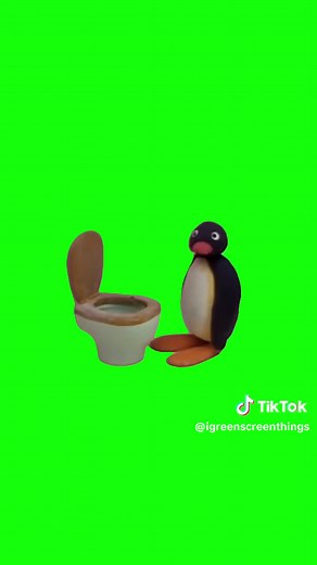 Pingu Throwing Up Green Screen
