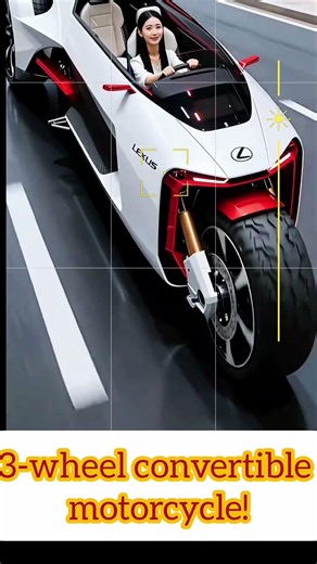 “Wait… is this a bike or a car? 😲Wow—it’s a 3-wheel convertible motorcycle! #viralcar #ytshorts