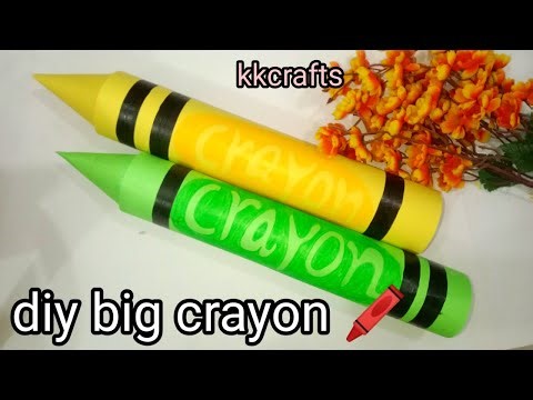 How to make a big paper craft/big paper 3D crayon/diy beautiful craft for school decoration/easy
