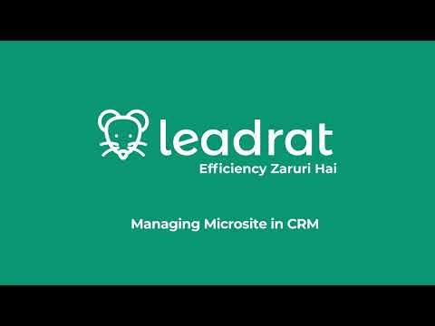 Managing Microsite in CRM
