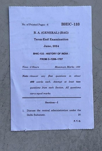 BHIC-133 Exam Question Paper June 2024 In Hindi & English 😳😳 #ignou #assignment #ignou_university