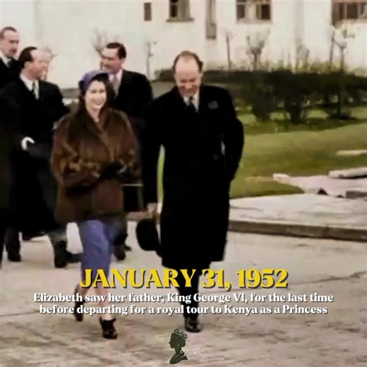On 31 January 1952, Princess Elizabeth bid farewell to her father, King George VI, for the last time before departing on a royal tour to Kenya as heir to the throne; just days later, after his sudden death on 6 February, she returned to Britain on 7 February 1952, no longer as a princess but as Queen Elizabeth II, her life and destiny irrevocably changed in a single, unexpected moment. #ElizabethR_Majestic #QueenElizabeth #QueenElizabethII #KingGeorgeVI #History