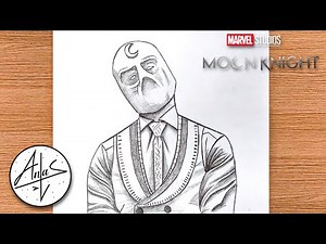 How To Draw Mr.Knight | Moon Knight Drawing Tutorial Easy