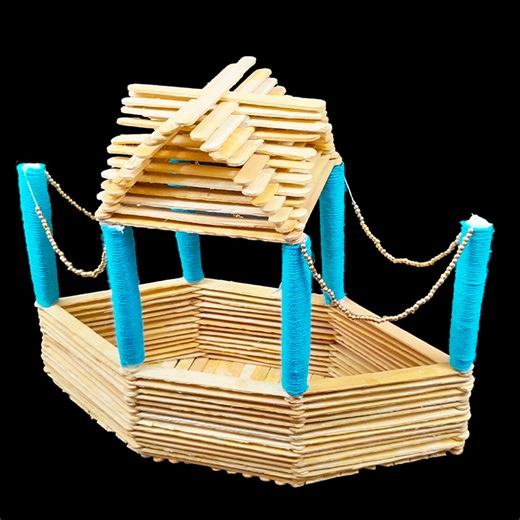 Diy - how to make popsicle stick boat || Ice-cream stick boat | popsicle ship for project | Rana Craft