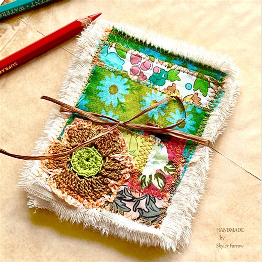 Cottage Core Fabric Clusters | Handmade Journal Embellishments | Lace, Linen & Textile Layers - Etsy