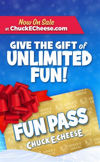 Holly jolly indeed! Give the gift of unlimited fun with the Chuck E. Cheese Fun Pass! 🎁https://www.chuckecheese.com/funpass/gift/ | Chuck E. Cheese