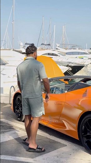 Billionaire friends getting out Lamborghini at Puerto Banus #marbella #luxury#lifestyle#trending#fyp