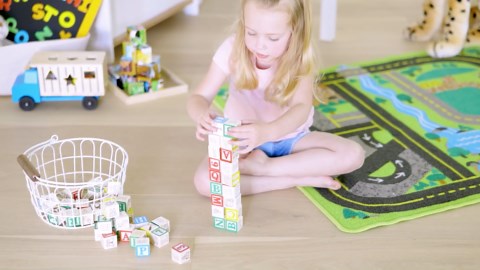 Melissa & Doug Deluxe Wooden ABC/123 1-Inch Blocks Set with Storage Pouch (50 pcs)