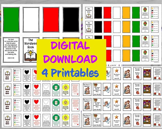 Wordless Gospel Little Book Printable Evangelism Tool Bundle INSTANT DOWNLOAD Wordless Book Homeschool Sunday School Christian Kids - Etsy