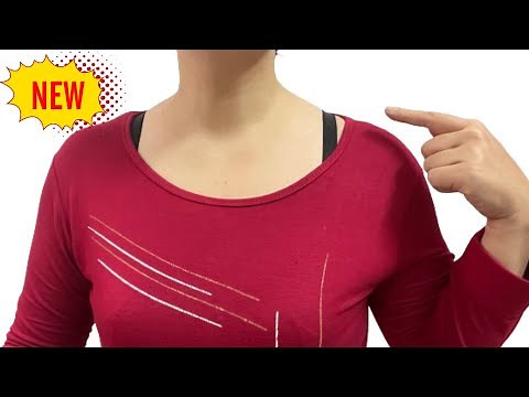 ✅ How to reduce a wide collar without a sewing machine/reduce a big neckline