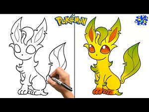 Pokemon drawing Leafeon || How to Draw Leafeon Easy Step by Step || Pokemon