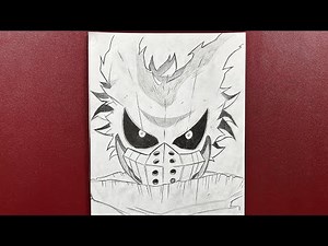 How to draw Midoriya wearing mask step-by-step | anime drawing tutorial