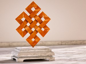 Endless Knot, Buddhist symbol. 3D illustration of the Buddhist symbol...