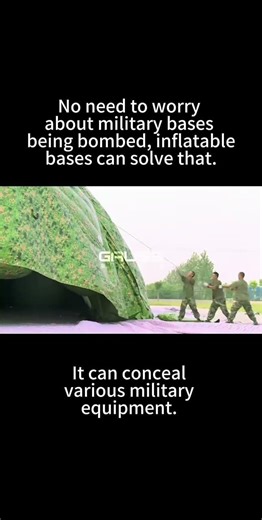 Inflatable military equipment warehouse