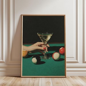 Lucky 8 Ball Pool Printable Art, Dirty Martini Billiards Digital Download, Retro Masculine Wall Decor - Etsy