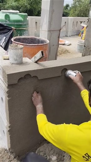 Modern Parapet Wall Design With Perfect Plaster Finish || #parapetwall #plasteringwork