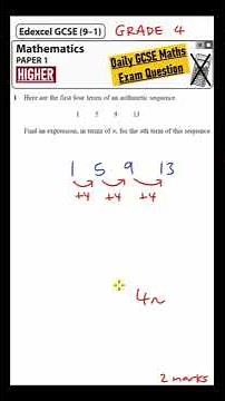 GCSE Maths Higher - Daily Exam Question - Day 106 (Nth Term of Arithmetic Sequences)