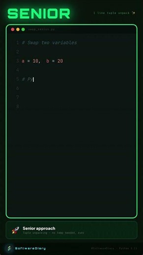 Junior vs Senior Python Developer 🐍 | Same Problem, Different Code! #ytshorts #coding #python