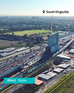 This is the diagrid structure for the southern portal of the West Gate Tunnel. This web-like diagrid is for the metal cladding. Drivers travelling in the outbound tunnel will exit here at South Kingsville. After emerging from the tunnel exit, drivers can have the option of getting to the western suburbs, or to Geelong and Ballarat. | West Gate Tunnel Project