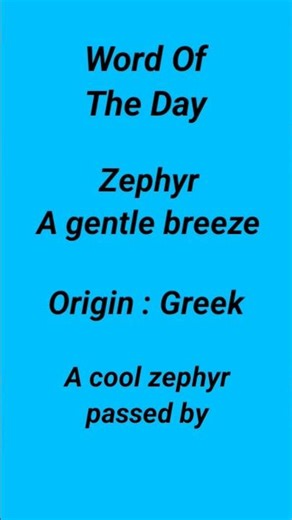 English Word Of Foreign Origin : Zephyr